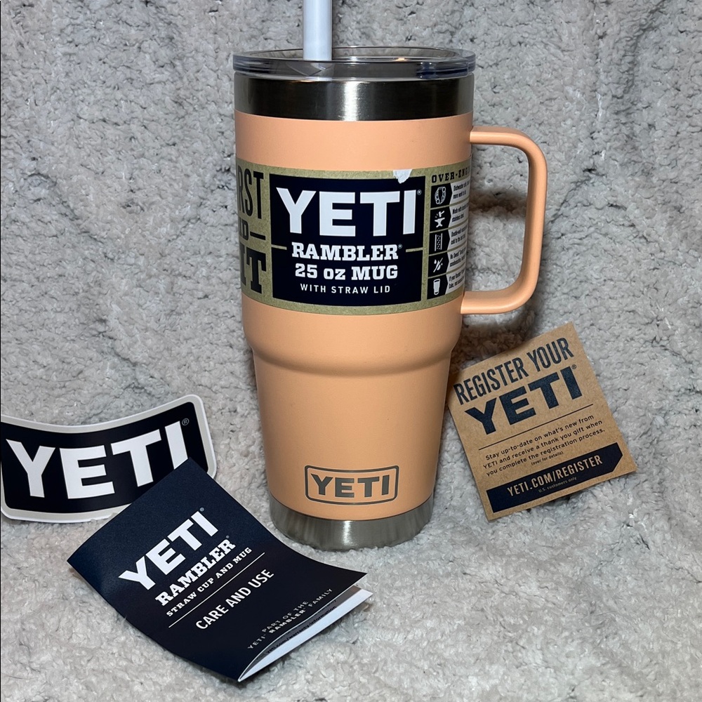 YETI Rambler 25 oz Mug with Straw Lid - Soft Orange